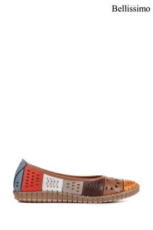 Bellissimo Orange Ladies Flat Leather Ballerina Shoes (M14156) | 54 €