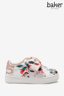 Baker by Ted Baker White Floral Bow Trainers (M14591) | 18.50 BD