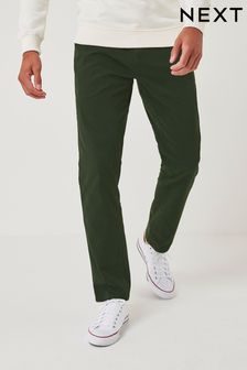 Dark Green Slim Fit Stretch Chino Trousers (M14632) | kr255