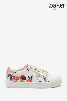 Baker by Ted Baker White Floral Trainers (M14761) | 19.50 BD - 20.50 BD