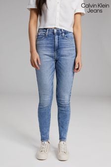 Modré extra úzké dámské džíny ke kotníkům Calvin Klein Jeans s vysokým pasem (M14839) | 3 065 Kč