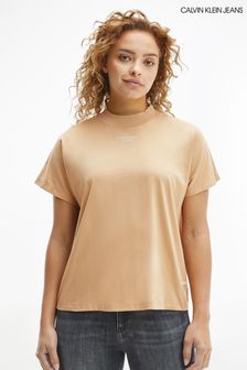 Calvin Klein Jeans Womens Brown Stacked Logo Loose T-Shirt (M14860) | 23 €