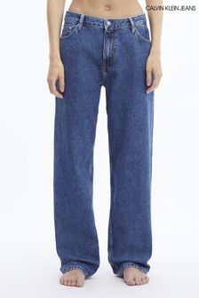 Modré rovné dámské džíny Calvin Klein Jeans ve stylu 90. let (M14878) | 3 065 Kč
