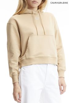 Calvin Klein Jeans Womens Brown Stacked Logo Hoodie (M14930) | 114 €