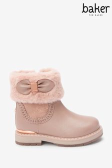 Baker by Ted Baker Pale Pink Faux Fur Cuff Boots (M14949) | OMR25