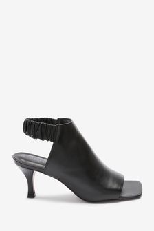 Black Signature Leather Ruched Shoe Boots (M15699) | 74 €