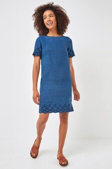 Blue TENCEL™ Cutwork Detail Dress (M15752) | 26 €