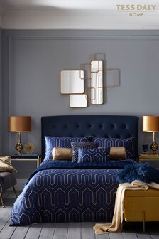 Tess Daly Blue Phoebe Midnight Duvet Cover and Pillowcase Set (M16403) | 164 € - 204 €