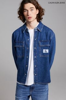 Calvin Klein Jeans Blue Relaxed Utility Shirt (M16661) | SGD 131