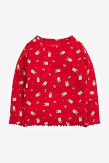 Red Christmas T-Shirt Basic Rib Jersey (3mths-8yrs) (M16784) | 7 € - 9 €