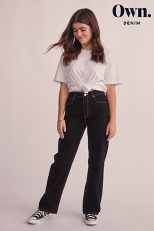 Schwarz/Abgesetzte Ziernaht - Own 90s Straight-Jeans (M16869) | 20 €