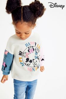 White/Pink/Blue - Colourblock Disney Cosy Sweatshirt (3mths-7yrs) (M17136) | €20 - €25