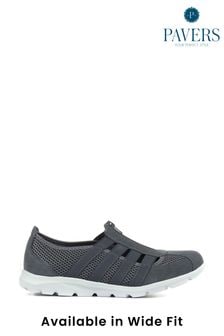 Pavers Grey Ladies Wide Fit Casual Slip-On Shoes (M18842) | $77
