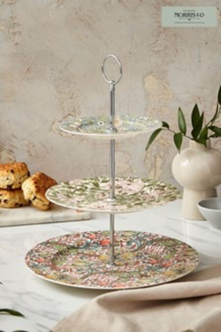 Morris & Co. Pink Strawberry Thief 3 Tier Cake Stand (M19436) | €79