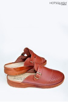 HotSquash Brown Premium Handcrafted Leather Slip-On Slippers (M19948) | €56