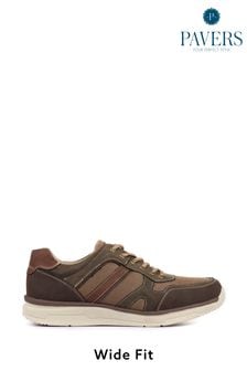 Pavers Brown Mens Wide Fit Trainers (M20645) | €57