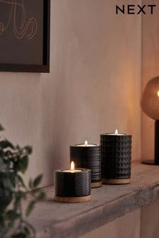 Set of 3 Black Bronx Tealight Candle Holders (M20725) | AED71