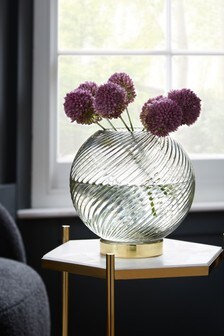 Green Glass Sphere Vase