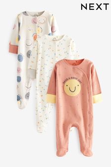 Smile/Rost/Grau - Happy Schlafanzüge für Babys, 3er-Pack, rostrot und grau (0 Monate bis 2 Jahre) (M20978) | 29 € - 32 €