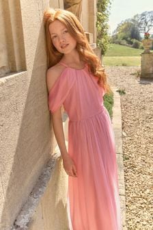 Pink Chiffon Bridesmaid Dress (6-16yrs) (M21018) | €34 - €38