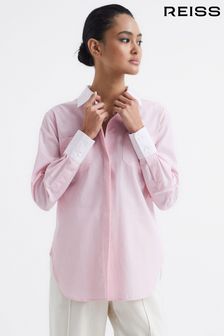 Reiss Pink Grace Plain Collared Shirt (M21085) | AED1,066