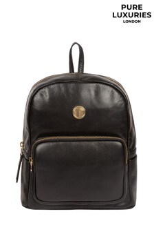 tmavá černá - Kožený batoh Pure Luxuries London Cora (M21177) | 2 850 Kč