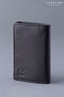 Lakeland Leather Black Bowston Tri-Fold Leather Wallet