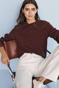 Lace Detail Collar Jumper