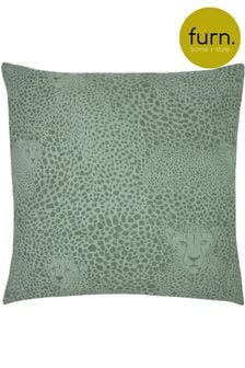 furn. Sage Green Hidden Cheetah Printed Polyester Filled Cushion (M21457) | 20 €