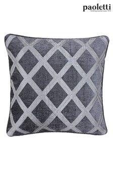 Riva Paoletti Graphite Grey Hermes Chenille Polyester Filled Cushion (M21461) | ₪ 70