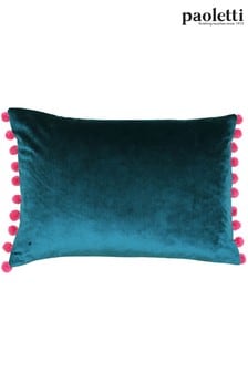 Riva Paoletti Teal Blue/Berry Red Fiesta Velvet Polyester Filled Cushion (M21535) | 17 €
