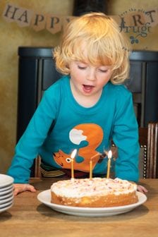 Niebieska koszulka z okazji 3. urodzin Frugi z bawełny organicznej (M21838) | 140 zł