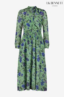 L.K.Bennett x Royal Ascot Green Gish Pale Mint Silk Dress