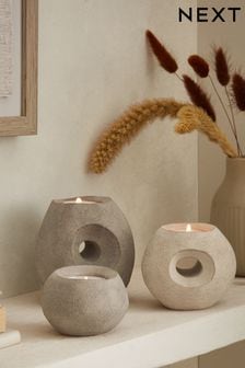 Stone Stone Set Of 3 Tealight Holders (M23062) | TRY 171