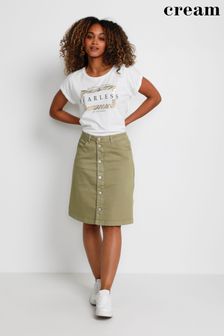 Cream Green Alma Button Through Denim Skirt (M23271) | €83