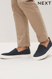 Navy Blue Slip-On Canvas Shoes (M23547) | $69