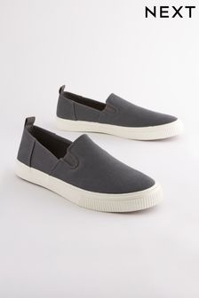Siva - Platneni čevlji brez vezalk (M23548) | €11