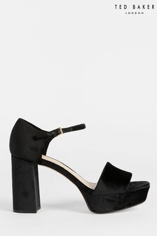 Ted Baker Black Auritaa Velvet Heeled Platform Sandals (M24109) | ₪ 440