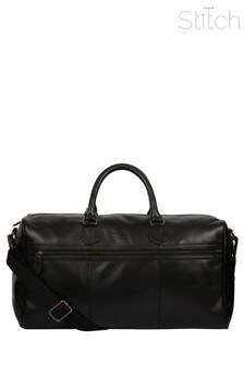 Made By Stitch Black Aviator Leather Holdall (M25521) | $163