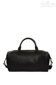 Made By Stitch Black Excursion Leather Holdall (M25522) | $130
