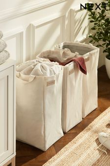 White Fabric Laundry Sorter (M26160) | $62