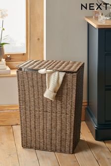 Natural Wicker Laundry Hamper Basket (M26164) | AED264