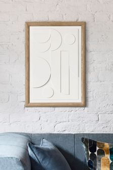 White Retro Abstract Layered Framed Wall Art (M26364) | ₪ 230