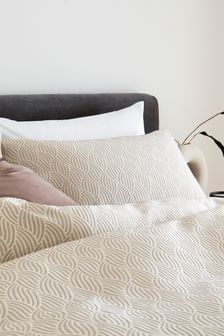 Natural Luxe Textured Geometric Jacquard Duvet Cover and Pillowcase Set (M26408) | €66 - €106