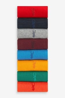 Bright Stag 8 Pack Embroidered Stag Socks (M26455) | ₪ 70