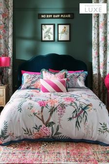 Oriental Floral 100% Cotton Sateen 200 Thread Count Duvet Cover And Pillowcase Set (M26561) | 60 € - 98 €