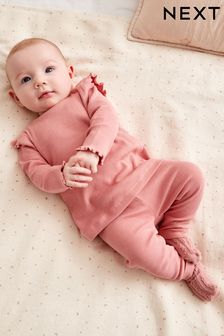 Roz pal - Set top și colanți pentru bebeluși (M26838) | 83 LEI - 99 LEI