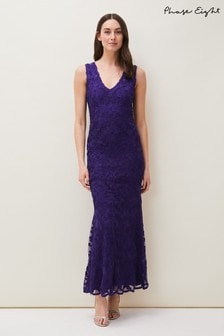 Phase Eight Purple Osanne Tapework Lace Maxi Dress (M27372) | ₪ 1,997