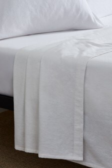 شرشف سرير مسطح 100% قطن أبيض بالغ النعومة ممشط