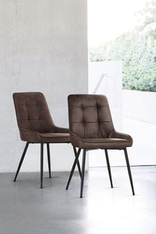 Set of 2 Cole Dining Chairs With Black Legs (M29620) | €355